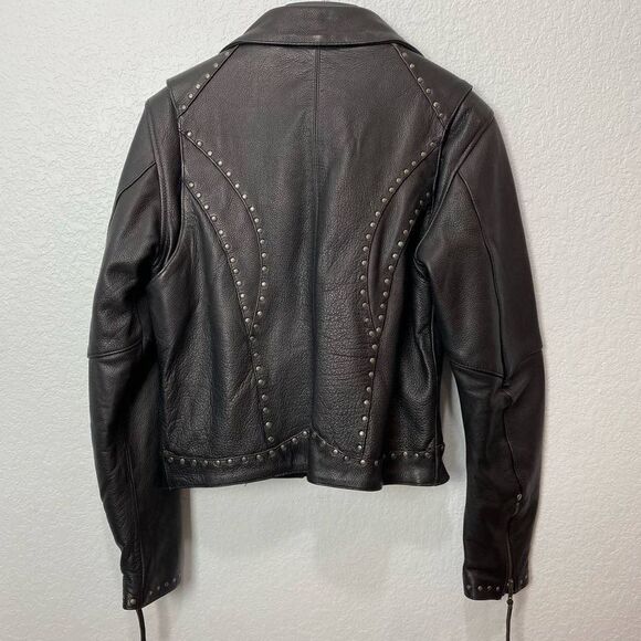 First Mfg. Co. Scarlett Star Motorcycle Leather Jacket Women’s Small Black - Picture 13 of 13